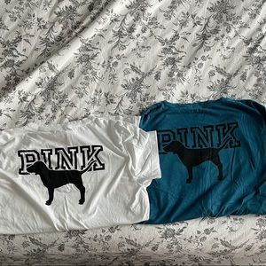 2 VS Pink Tees size Large